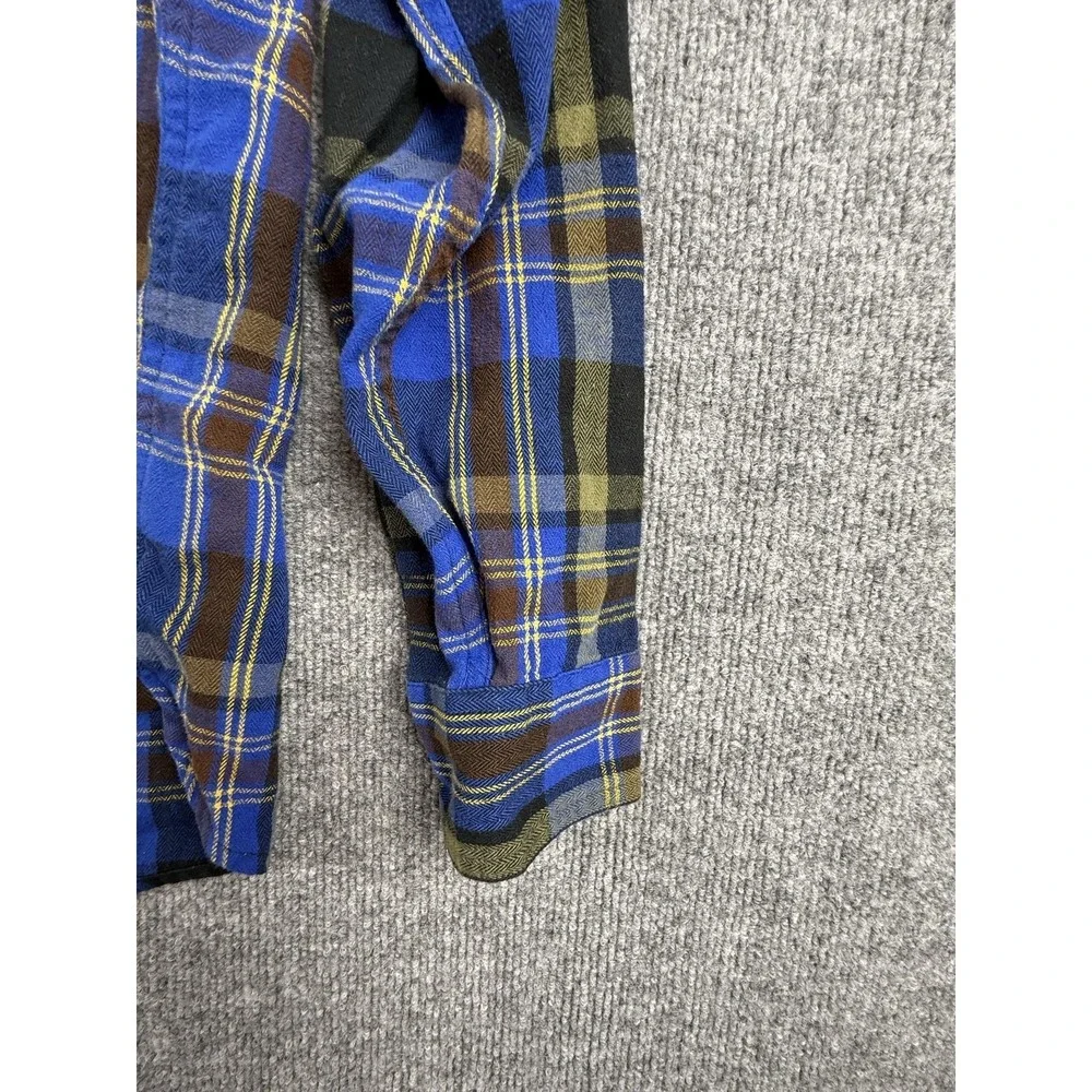 Levi's Shirt Mens Medium Blue Plaid Flannel Long Sleeve Button Up Pockets Casual